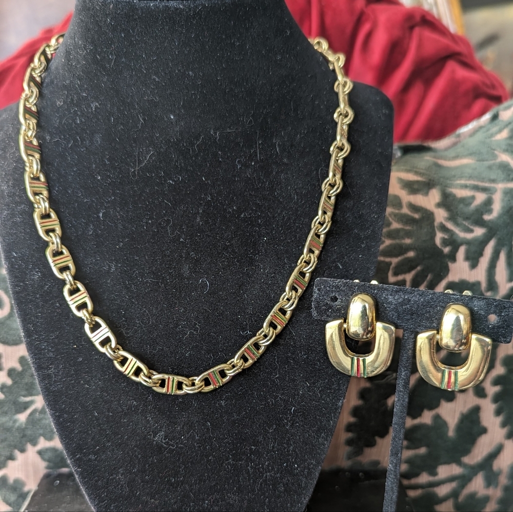 RARE‼️2PC💯GUCCI WEB DOOR-KNOCKER  CLIPS & NECKLACE BY PAOLO GUCCI - Picture 12 of 12